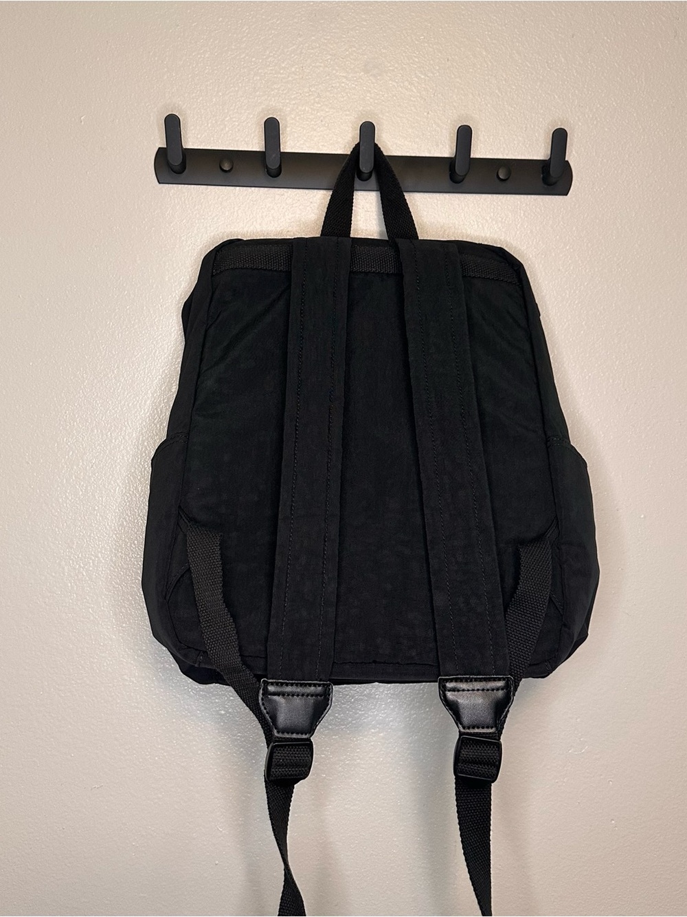 Kipling Black Nylon Backpack with Monkey Keychain - Picture 4 of 7